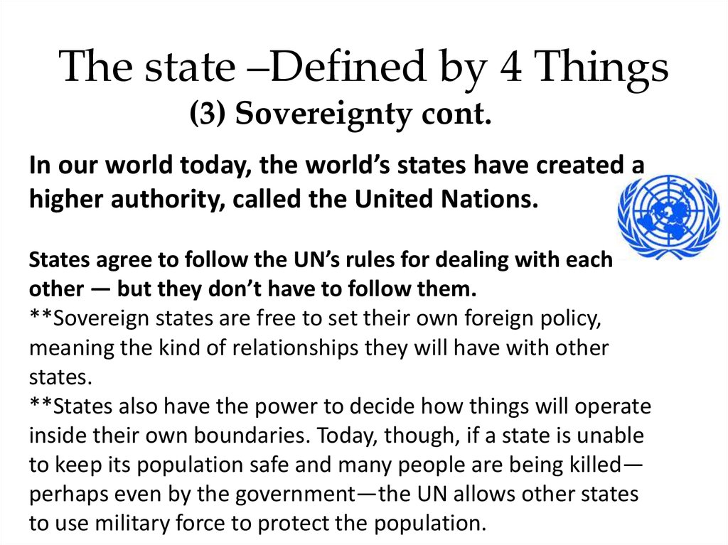 Sovereignty. State definition
