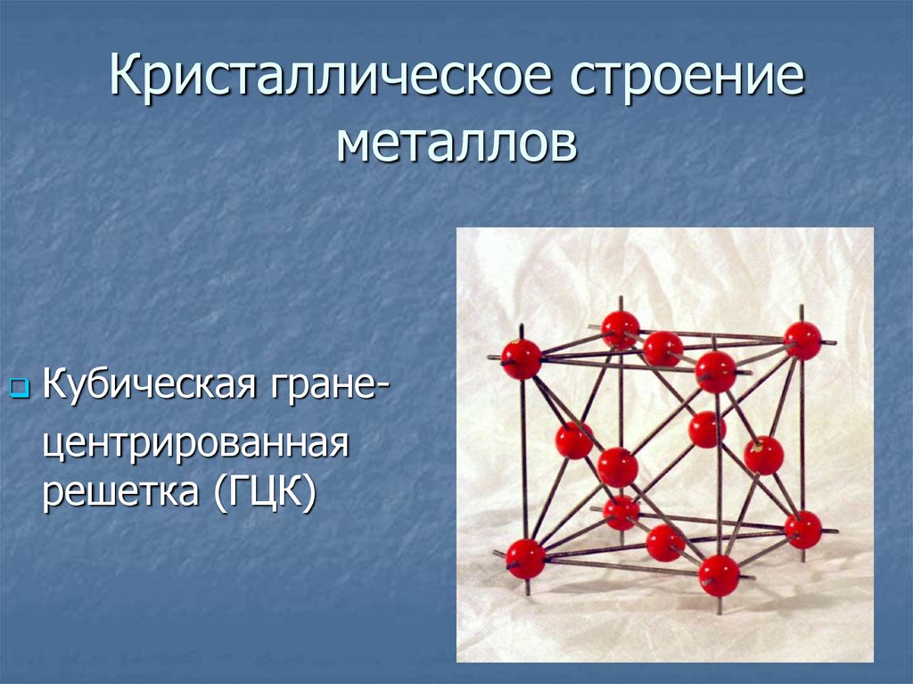 Схема строения металлического кристалла