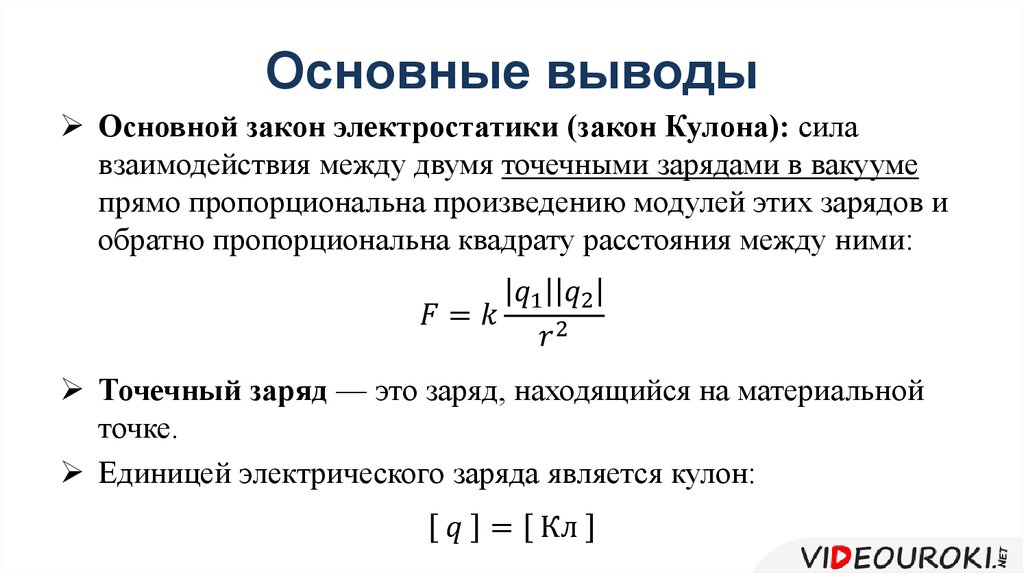 Презентация по физике закон кулона