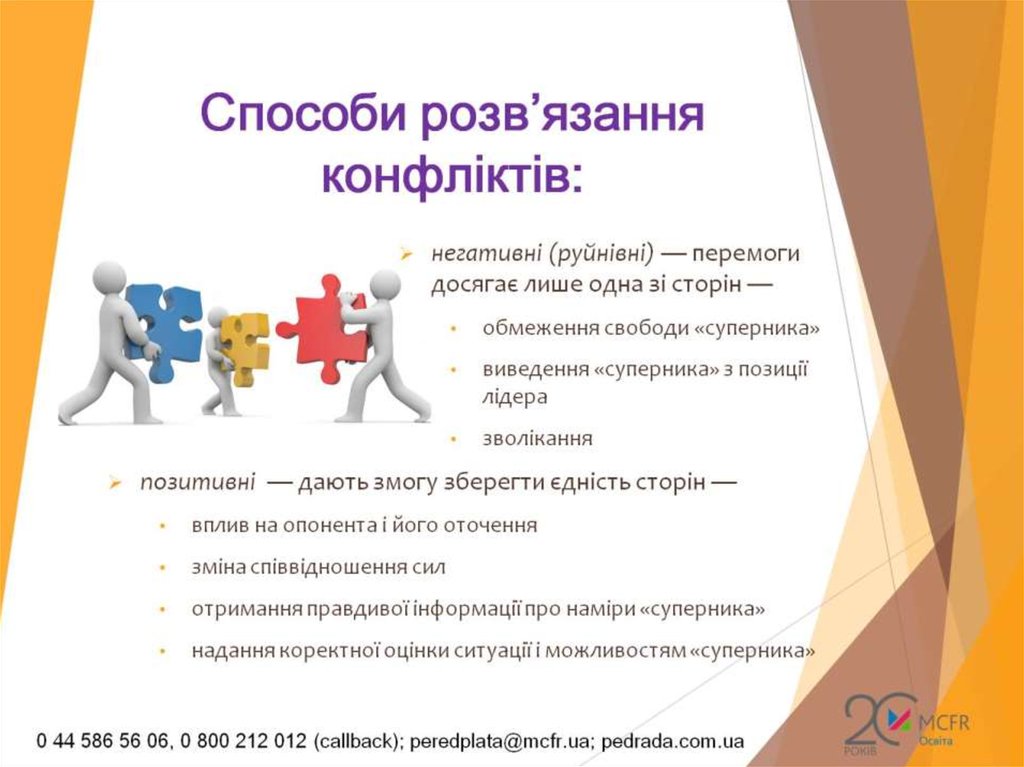 Способи розв’язання конфліктів: