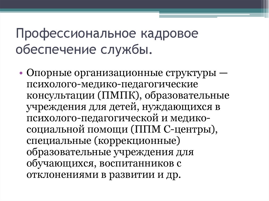 Служба обеспечивающая. Организационная опорная это.