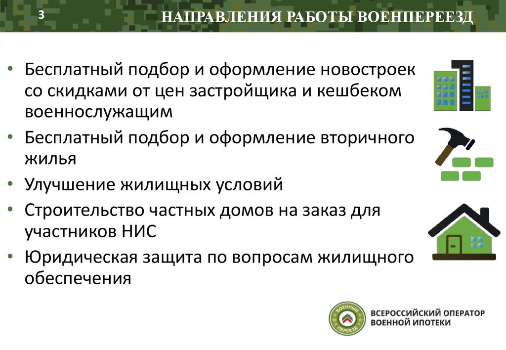 НАПРАВЛЕНИЯ РАБОТЫ ВОЕНПЕРЕЕЗД
