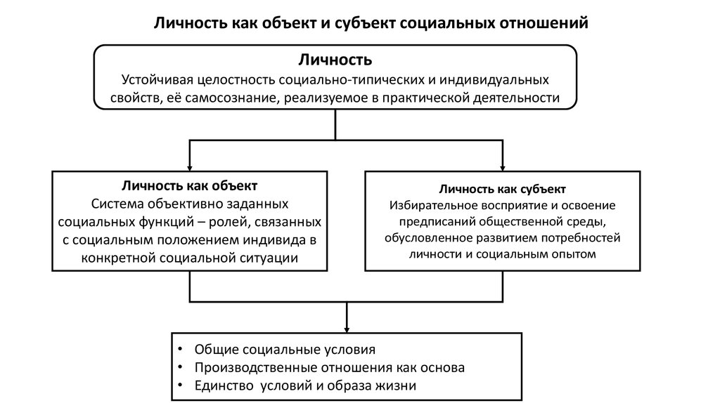 Личность как объект и субъект социальных отношений презентация