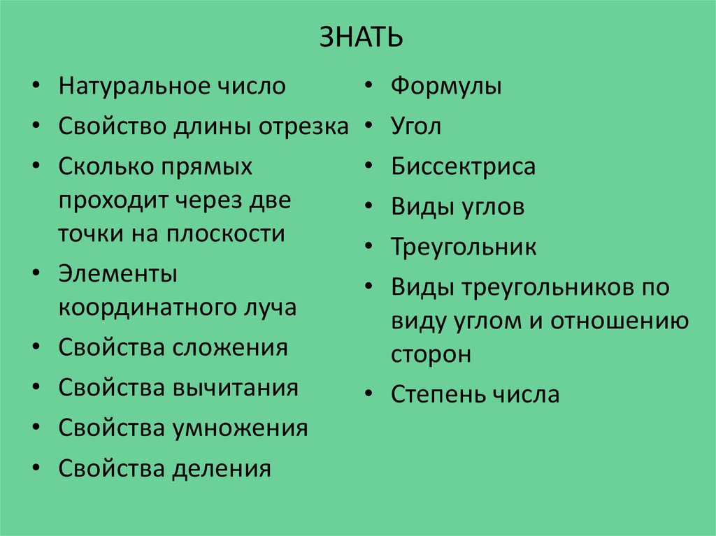 ЗНАТЬ