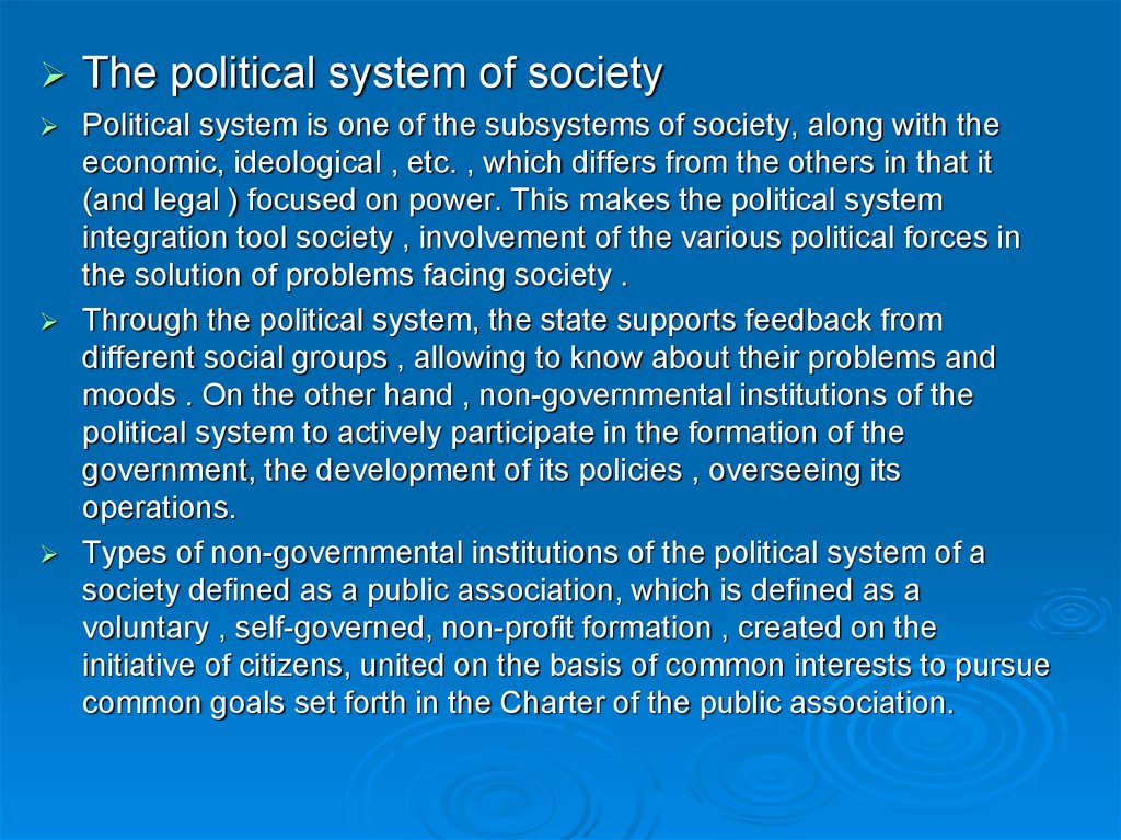 Politics society. Non-governmental institutions. Voluntarism Definition.