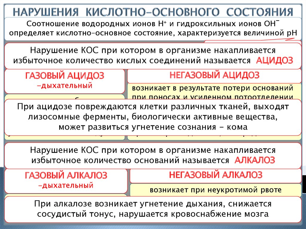 Кислотно основное состояние и газов