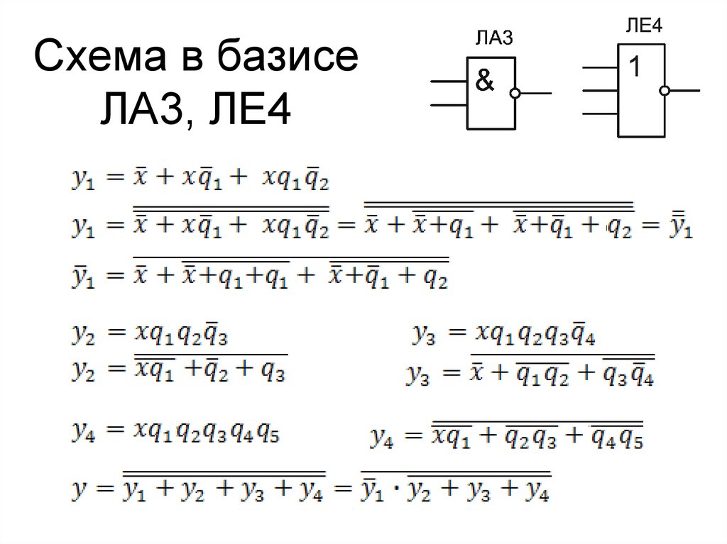 Схема в базисе ЛА3, ЛЕ4