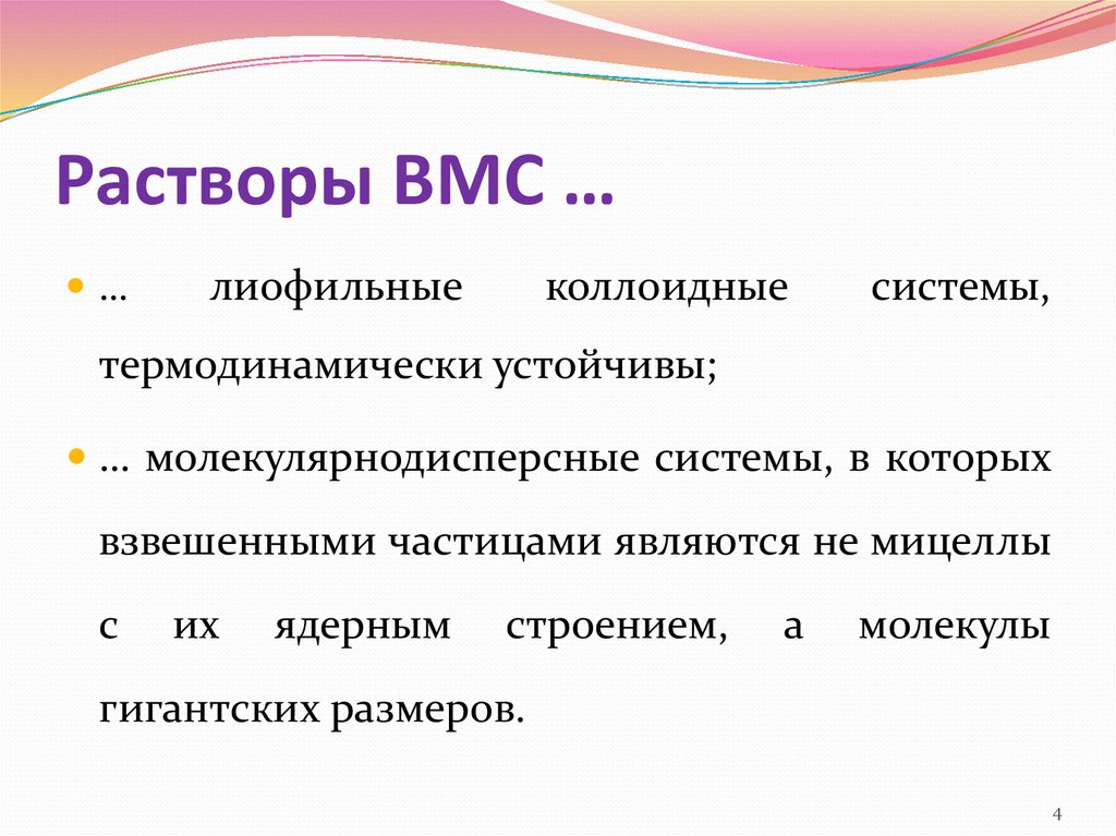 Растворы вмс