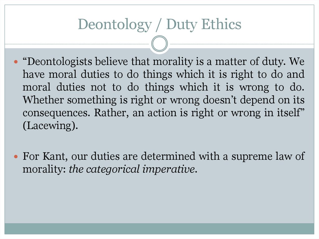 Ethical Decision Making Deontology Prezentaciya Onlajn