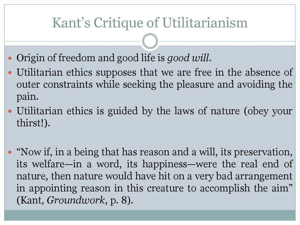 Moral Reasonings According To Kants Utilitarianism