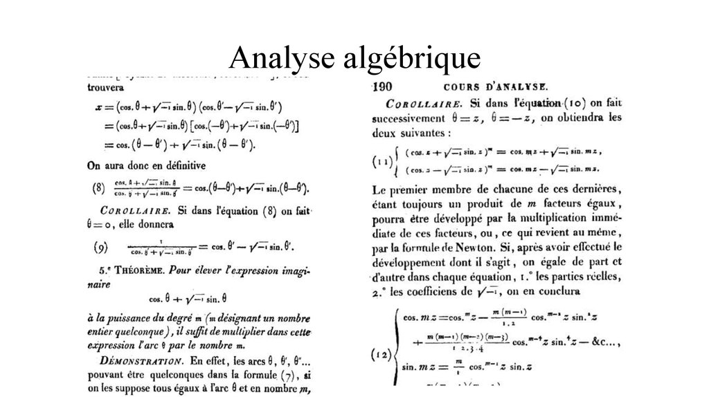 Analyse algébrique