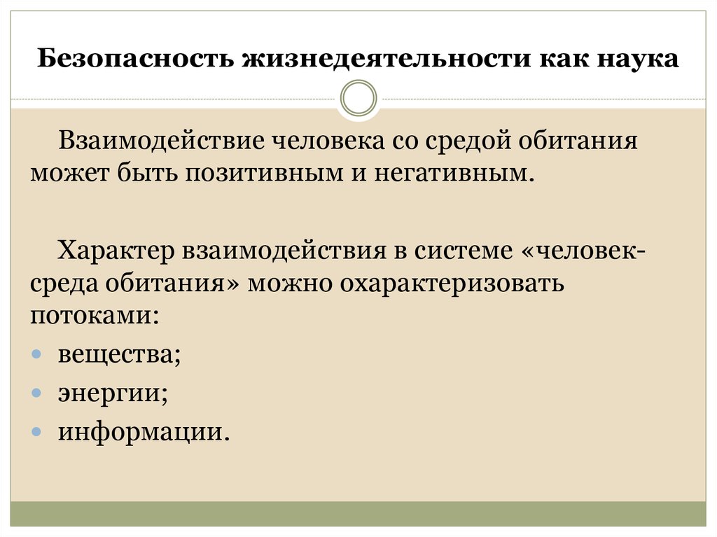 Проект на тему взаимодействие человека и среды обитания