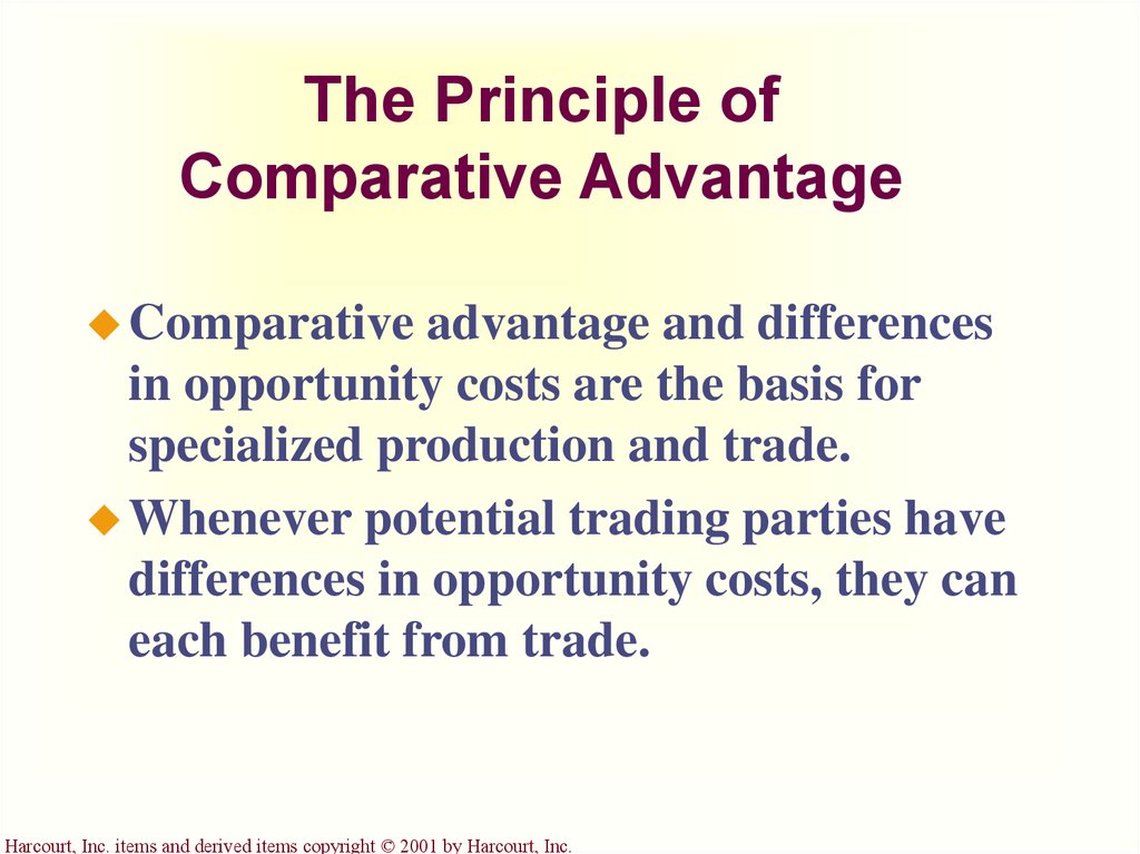 The Principle of Comparative Advantage