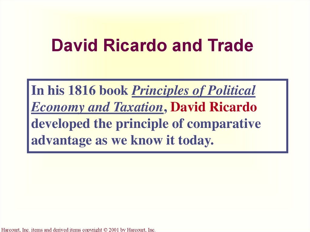 David Ricardo and Trade