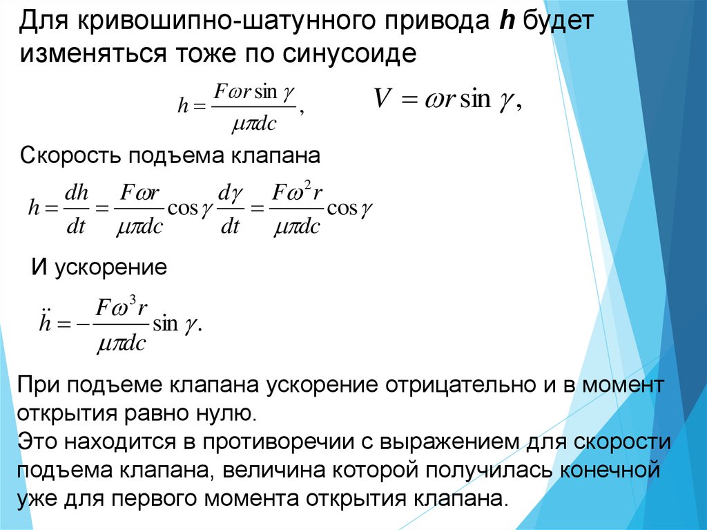 Скорость подъема. Клапан ускорение. Номинальная скорость подъема. Ускорение отрицательно.