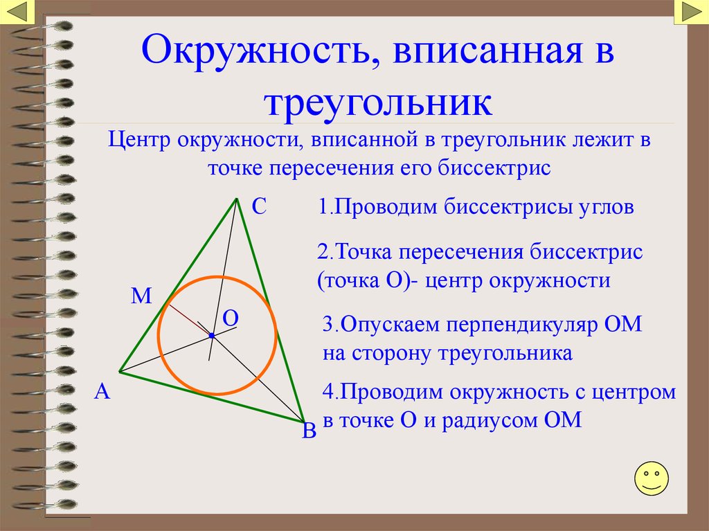 Где лежит центр вписанной в треугольник окружности. Центр вписанной окружности треугольника. Где лежит центр вписанной окружности в треугольник. Центр вписанной окружности на пересечении биссектрис. Центр вписанной окружности треугольника это точка пересечения.