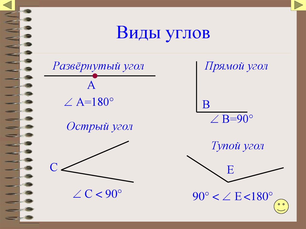 Виды углов с рисунками