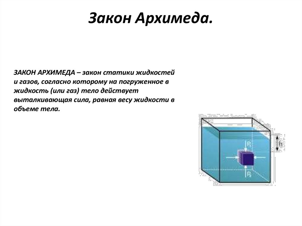 Как был открыт закон архимеда презентация 4 класс