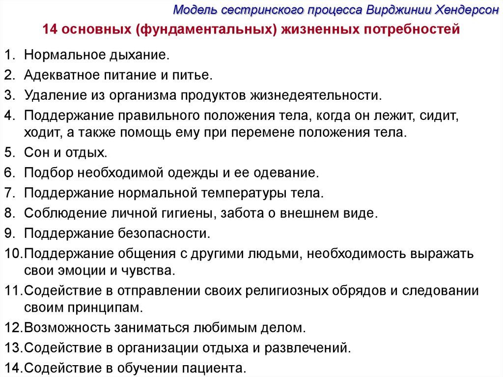 Жизненно важные процессы. Модель Хендерсон Сестринское дело. Модель Вирджинии Хендерсон. Модели сестринского дела по Хендерсон. Модель сестринского дела Вирджинии Хендерсон.