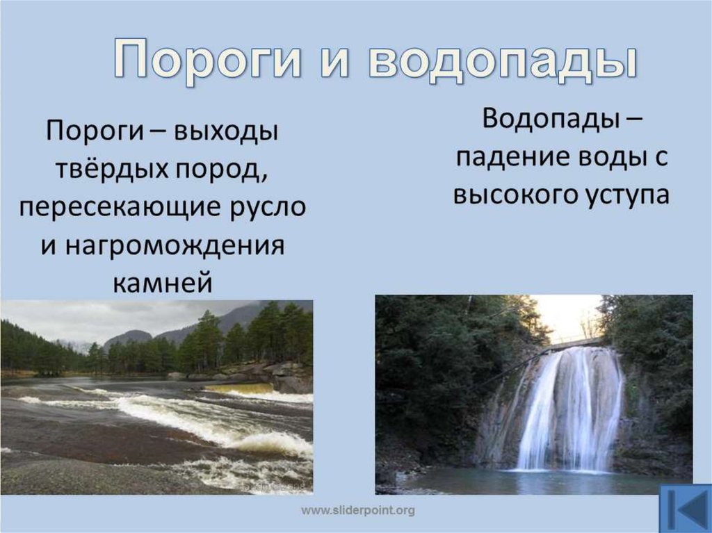 Как образуется водопад