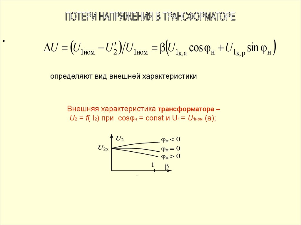 Параметры трансформатора