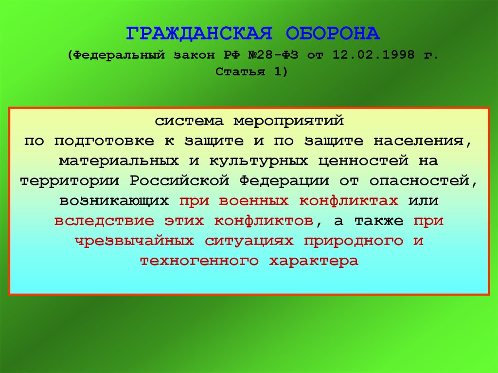 Система мероприятий по подготовке к защите. Статья 28 федерального закона. Мероприятия по го ФЗ 28 от 12.02.1998. Федеральный закон 