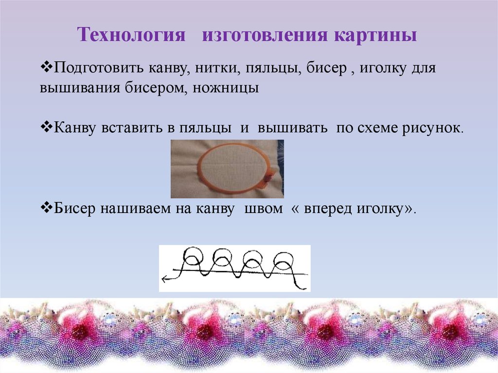 Технология вышивки бисером