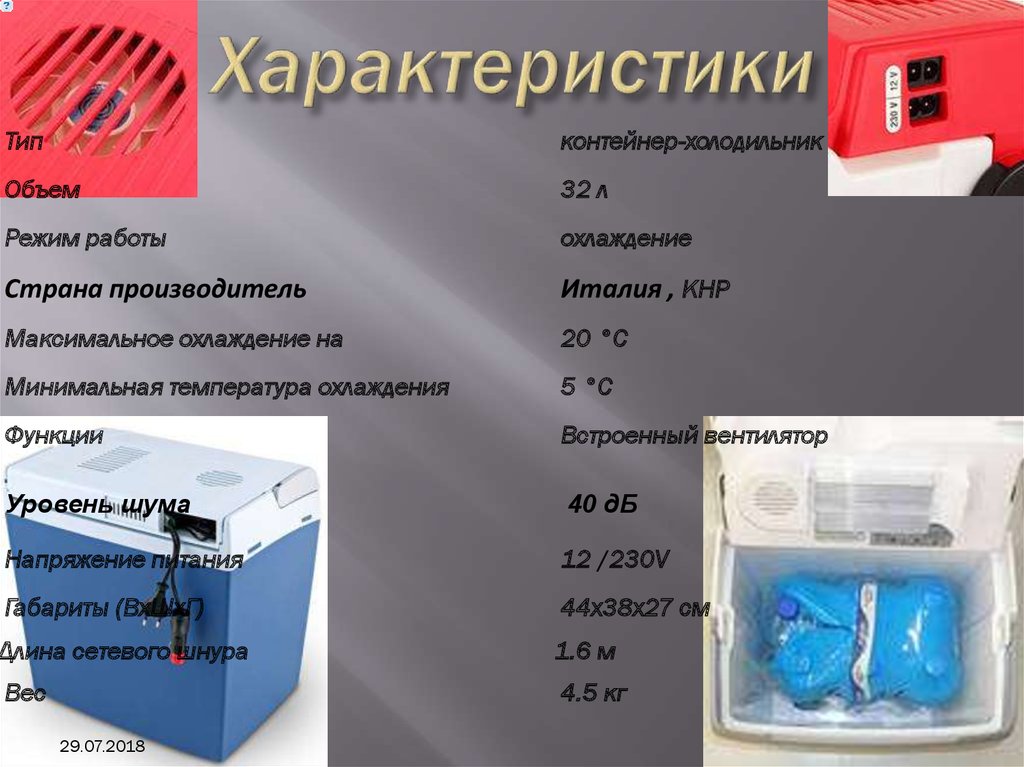 Характеристики