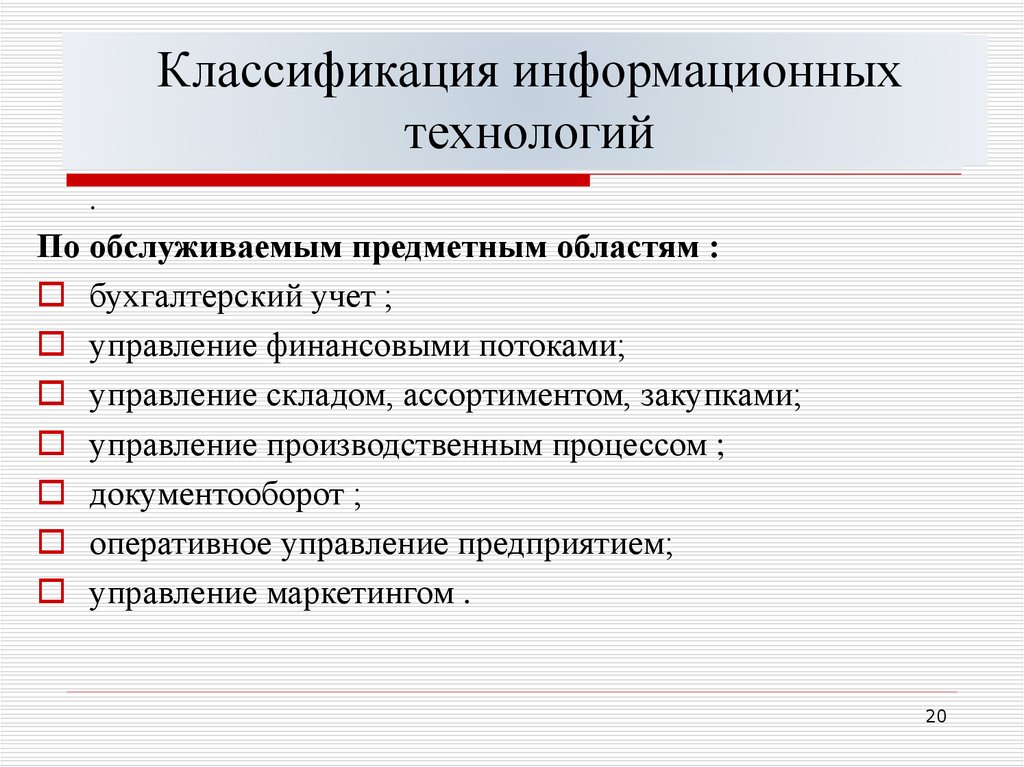 Классификация информационных технологий презентация