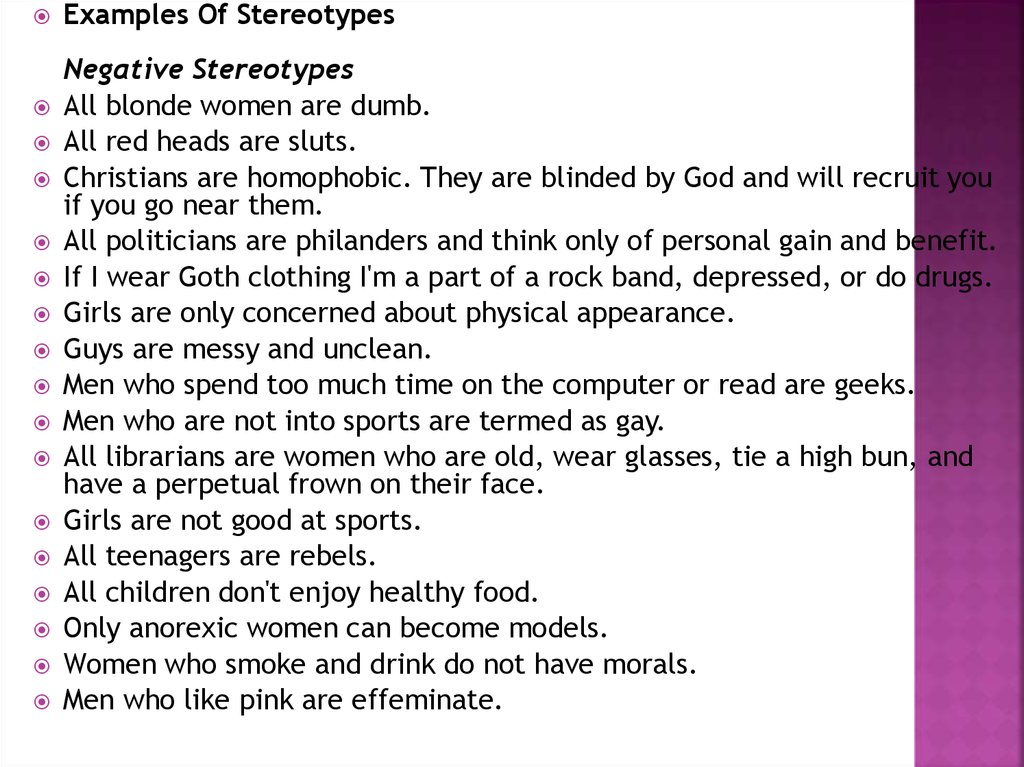 different types of stereotypes