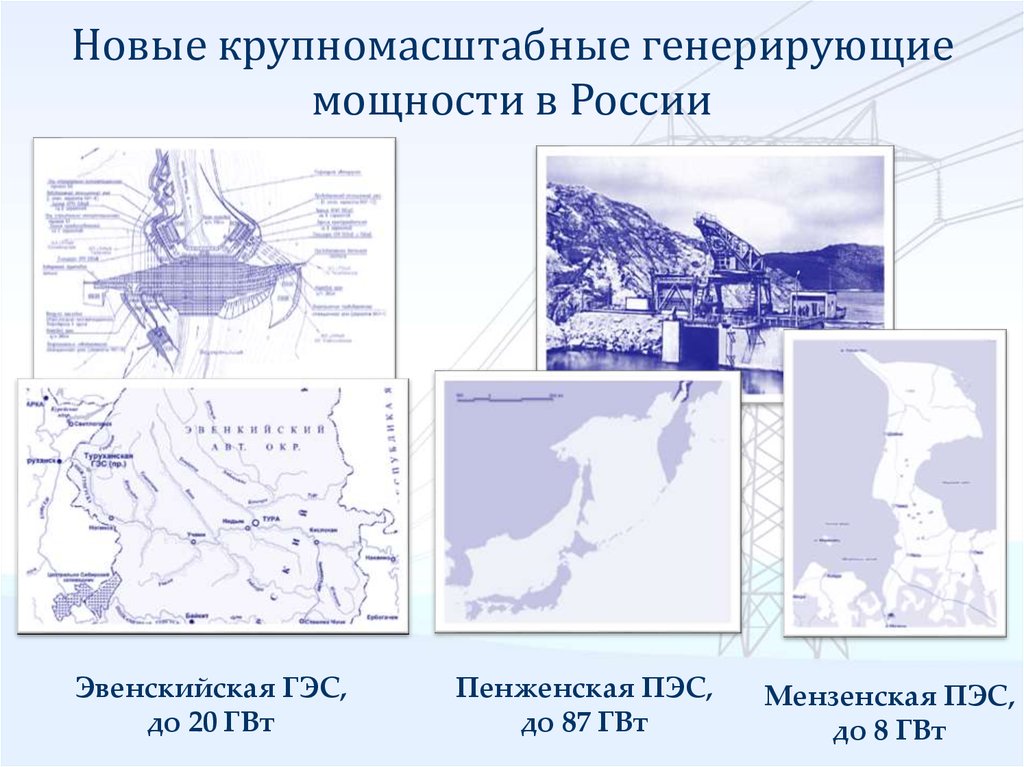 Новые крупномасштабные генерирующие мощности в России