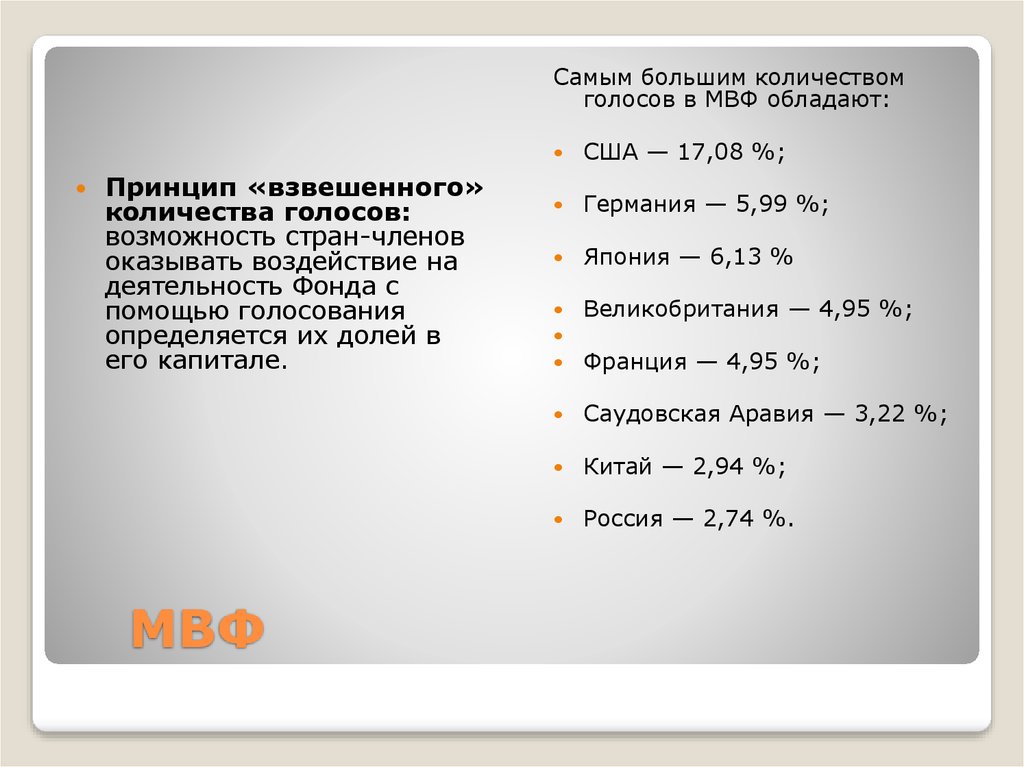 Число голосов. Количество голосов в МВФ. Распределение квот МВФ. МВФ Кол во членов. Количество голосов МВФ стран.