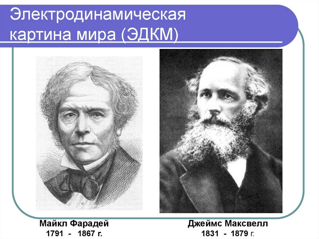 В электромагнитную картину мира идею пространства и времени ввел