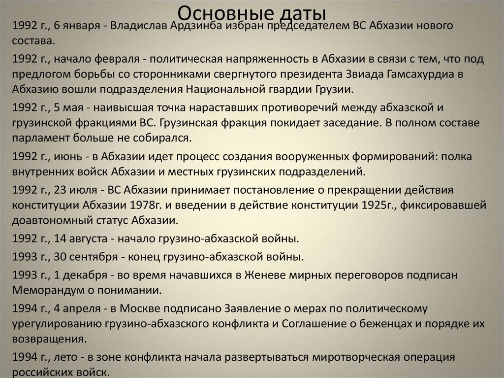 Конфликты на постсоветском пространстве. Исторические даты Абхазии. Все важные даты для Абхазии. Все даты абхазской войны. Значительные даты в 1992.