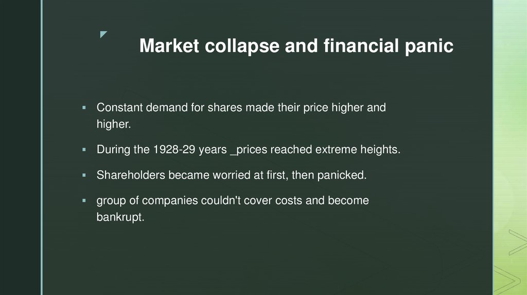 Market collapse and financial panic