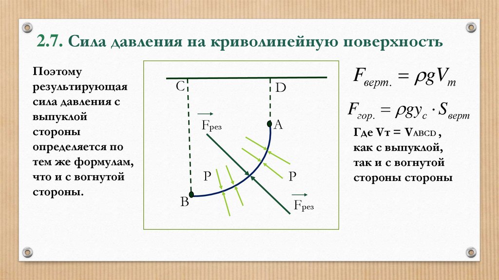 Работа силы давления