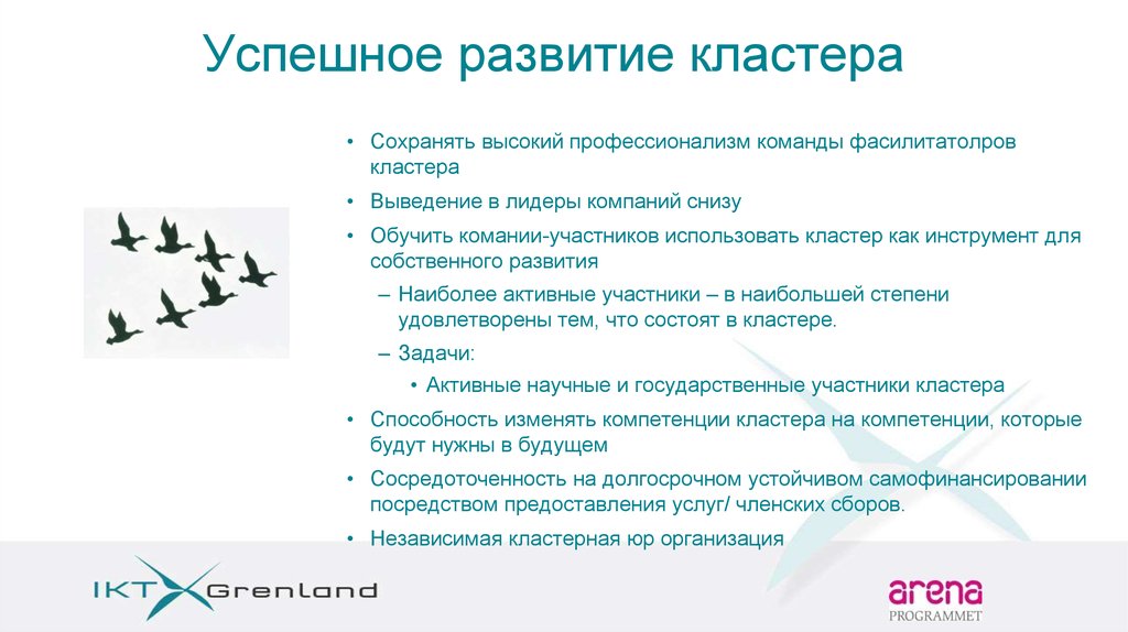 Успешное развитие кластера