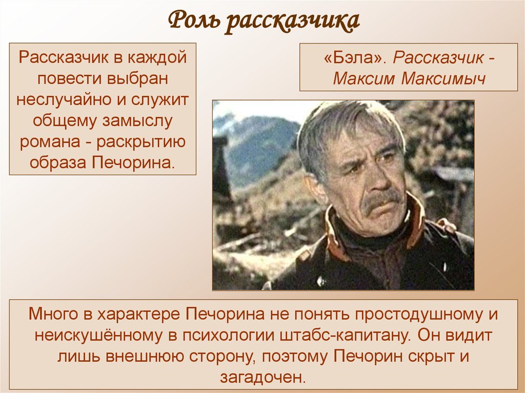 Характеристика героя лермонтова. Рассказчик герой нашего времени Максимыч. Главный герой нашего времени. Рассказчики в романе герой нашего времени. Повествователи в герой нашего времени.