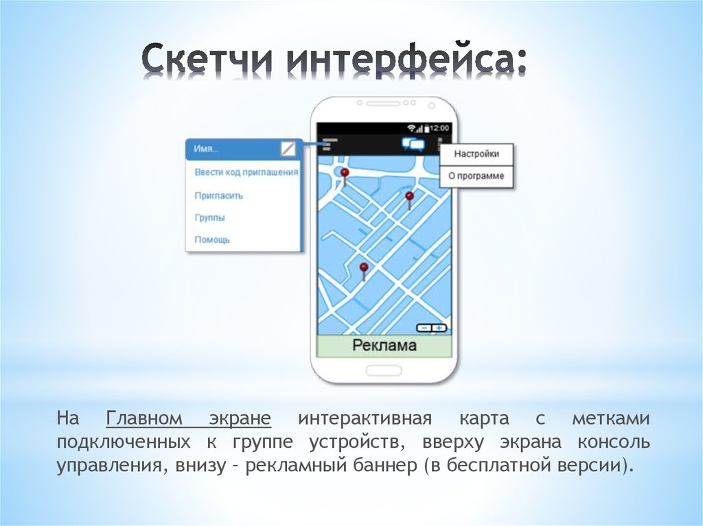 Скетчи интерфейса: