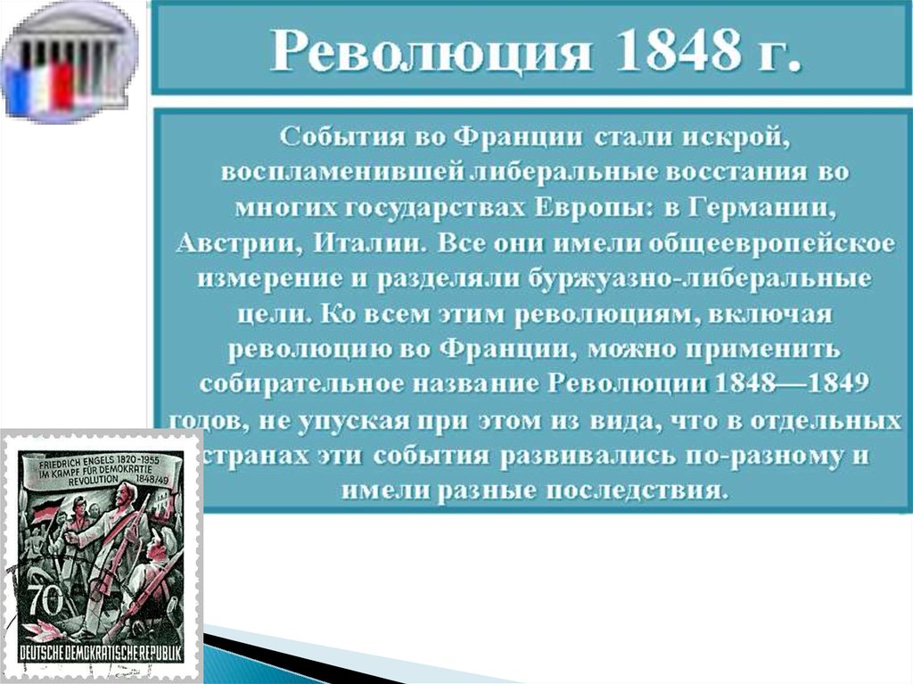 События революции 1848. Цели революции во Франции 1848-1849. Революционные события в Европе. Итоги французской революции 1848. Цели революции во Франции 1848.