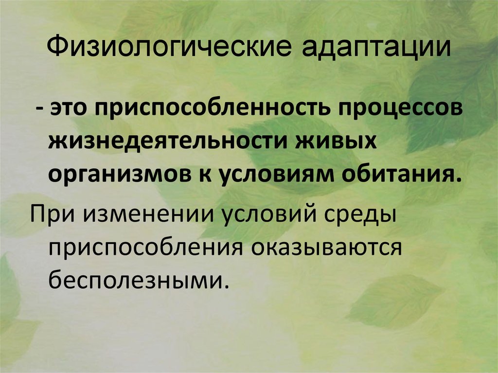 Презентация адаптация человека к среде обитания