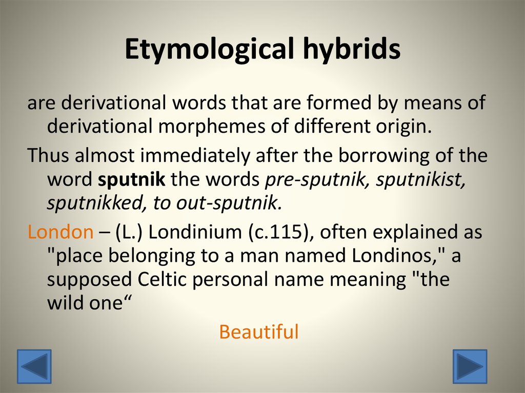 Etymological hybrids