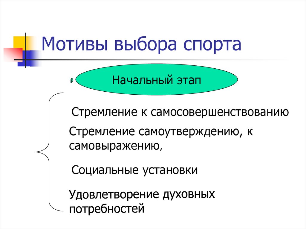 Мотивы выбора. Стадии мотивации спортивной деятельности. Стремление к самоутверждению. Мотивация выбора спорта. Стремление к саморазвитию характерная черты.