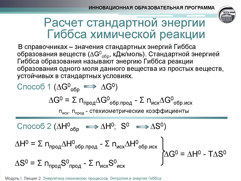 Вычисление реакций химия. Формула для расчета энергия Гиббса химической реакции. Тепловой эффект реакции через энергию Гиббса. Изменение свободной энергии реакции. Энергия Гиббса реакции формула.