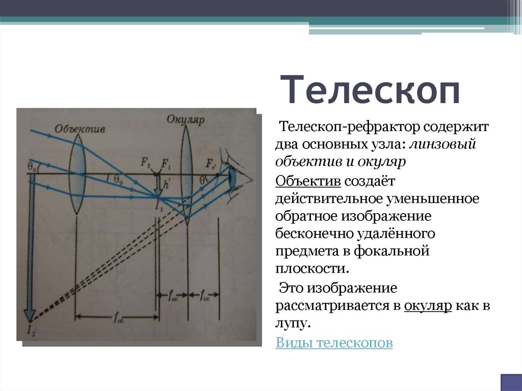 Какие оптические приборы дают уменьшенное изображение