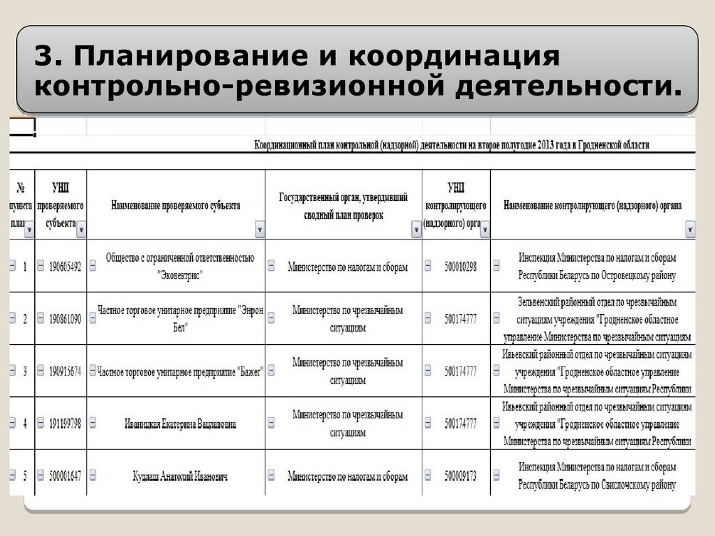 Перспективный план организации контрольно ревизионной работы разрабатывается на