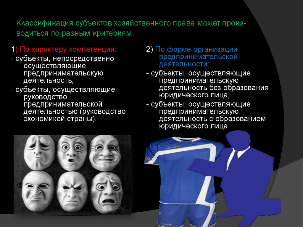 Классификация субъектов. Классификация субъектов хозяйственного права. Классификация по характеру полномочий.