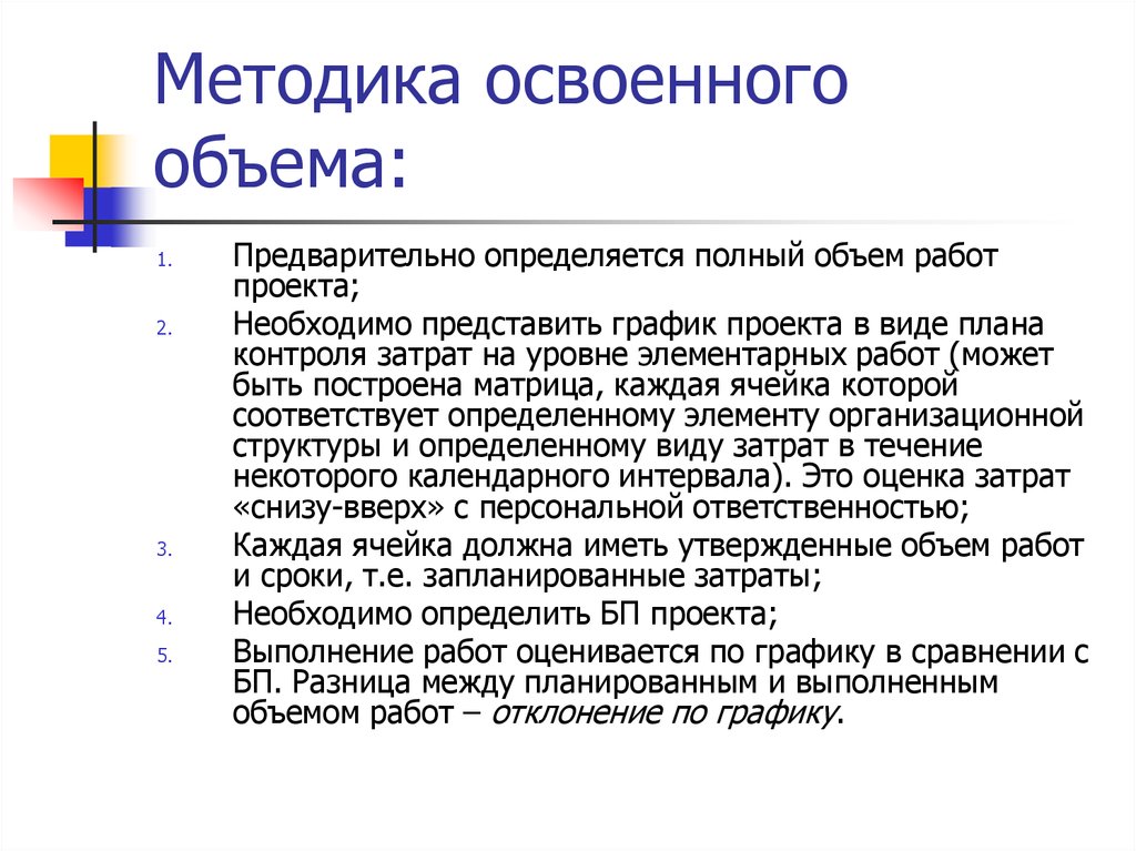 Методика освоенного объема в управлении проектами