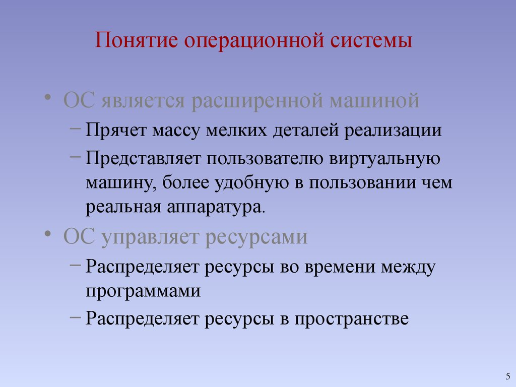 Понятие ос