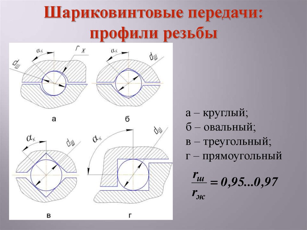 Расчет передачи винт гайка эксель